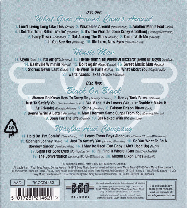 Waylon Jennings : What Goes Around Comes Around / Music Man / Black On Black / Waylon And Company (2xCD, Comp, RM)
