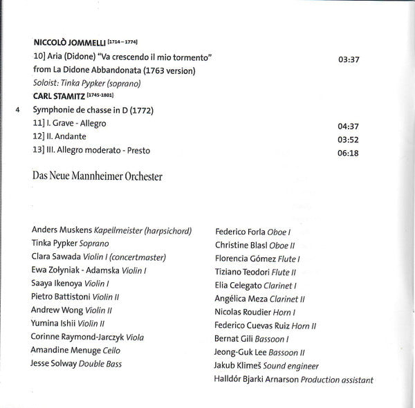 Franz Ignaz Beck, Johann Christian Bach, Wolfgang Amadeus Mozart, Niccolò Jommelli, Carl Stamitz, Anders Muskens, Das Neue Mannheimer Orchester : Army of Generals: The World of the Court Orchestra in Mannheim: Volume 1 (CD)