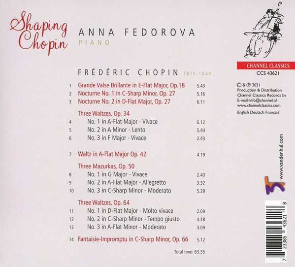 Anna Fedorova : Shaping Chopin: Waltzes, Mazurkas, Nocturnes (CD, Album)