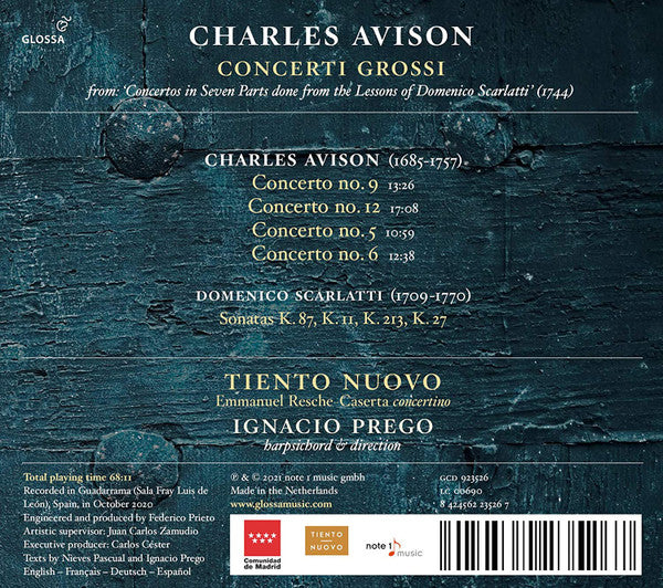 Charles Avison, Domenico Scarlatti - Tiento Nuovo, Ignacio Prego : Concerti Grossi (CD, Album)