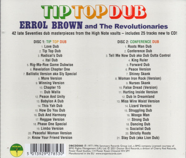 Errol Brown (2) And The Revolutionaries : Tip Top Dub (2xCD, Comp, RE)