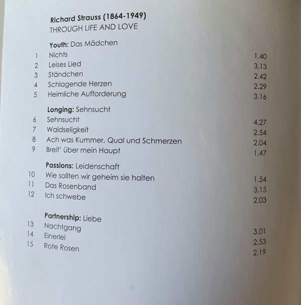 Louise Alder : Through Life And Love - Richard Strauss (CD, Album)