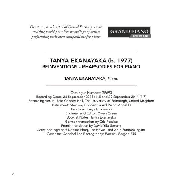 Tanya Ekanayaka : Reinventions (CD, Album)