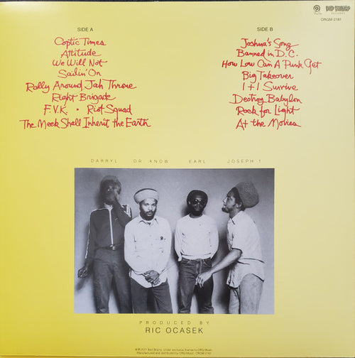 Bad Brains : Rock For Light (LP, Album, RE, RM, Yel)