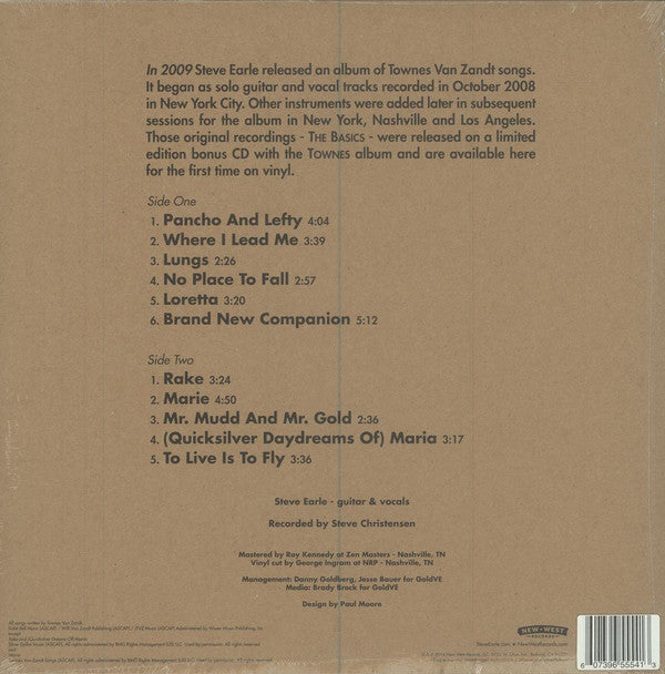 Steve Earle : Townes: The Basics (LP, Album, RP, Gol)