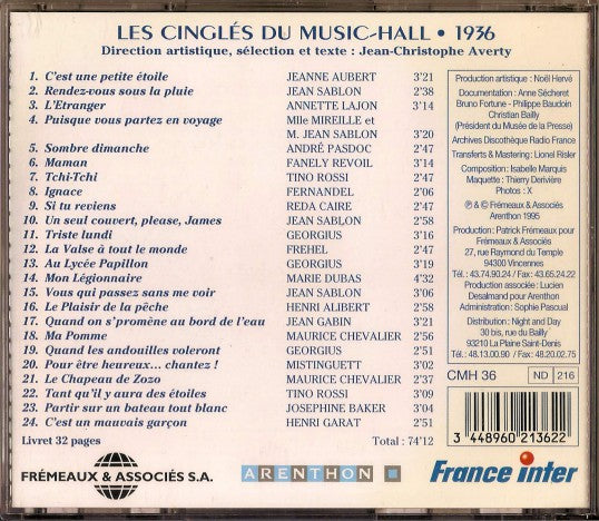 Various : Les Cinglés Du Music-Hall - 1936 (CD, Comp)