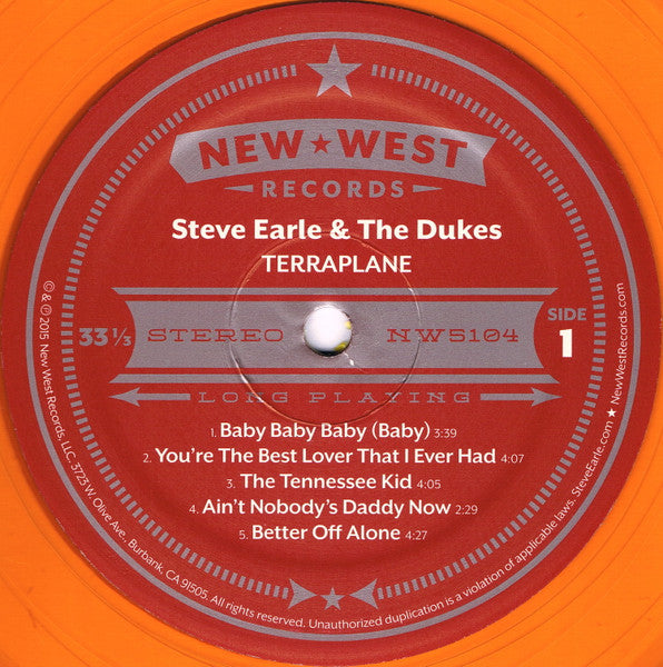 Steve Earle & The Dukes : Terraplane (LP, Album, Ltd, RE, Tra)
