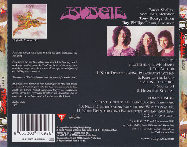 Budgie : Budgie (CD, Album, RE, RM)