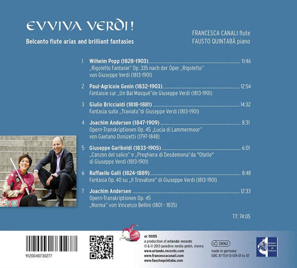 Francesca Canali, Fausto Quintabà : Evviva Verdi! (CD, Album)