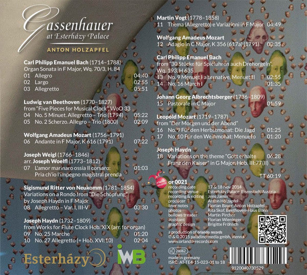 Anton Holzapfel : Gassenhauer At Esterházy Palace (CD, Album)