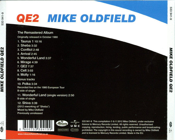 Mike Oldfield : QE2 (CD, Album, RE, RM)