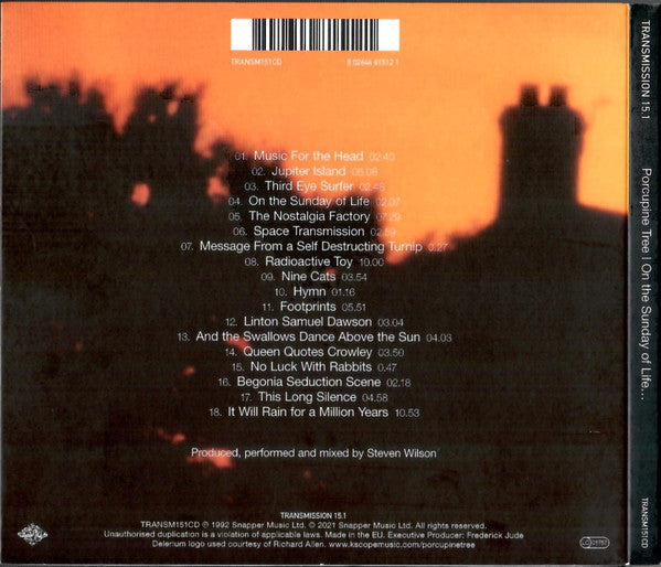 Porcupine Tree : On The Sunday Of Life... (CD, Album, RE, RM, Dig)