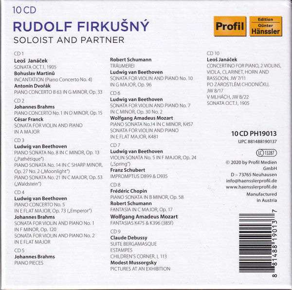 Rudolf Firkušný : Soloist And Partner (10xCD, Comp, RM)