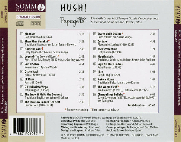 Papagena : Hush! (CD, Album)