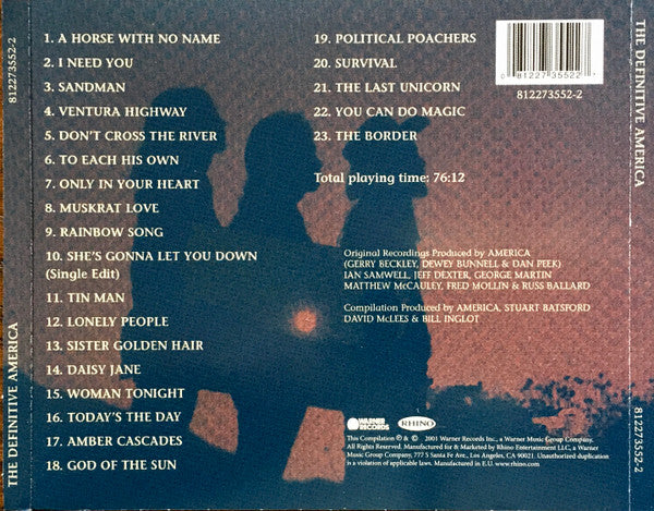 America (2) : The Definitive America (CD, Comp, RM, RP, Arv)