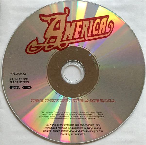 America (2) : The Definitive America (CD, Comp, RM, RP, Arv)