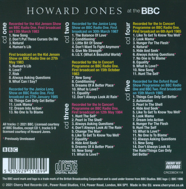 Howard Jones : At The BBC (5xCD)