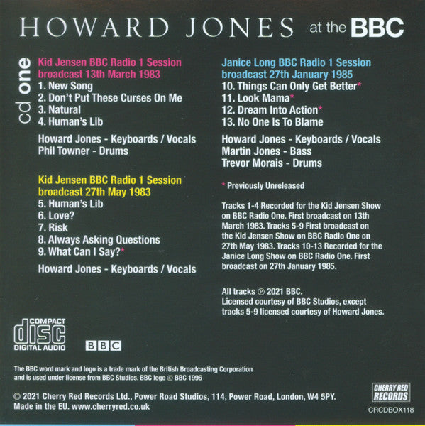 Howard Jones : At The BBC (5xCD)