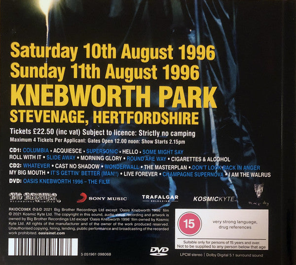 Oasis (2) : Knebworth 1996 (2xCD, Album + DVD-V, Dol + Dlx)