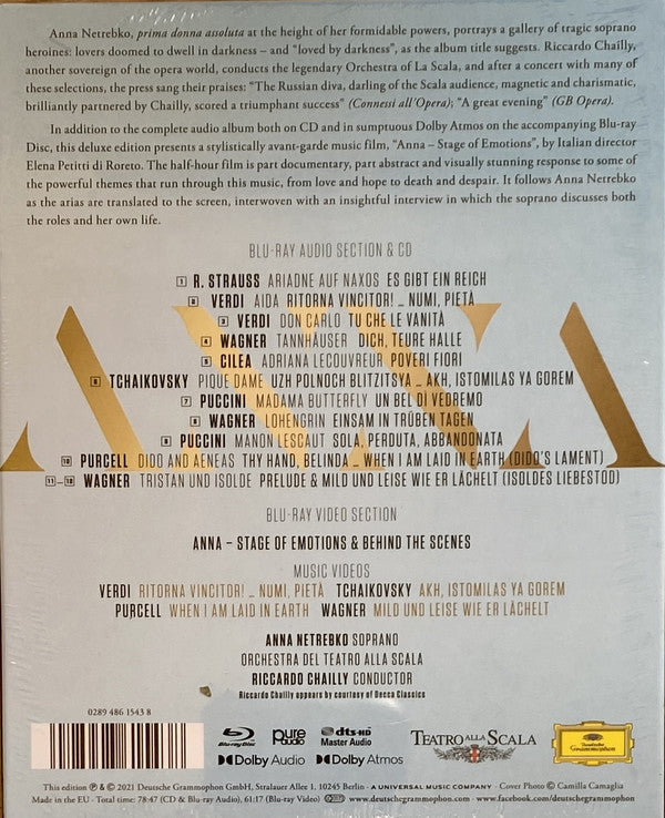 Anna Netrebko, Orchestra Del Teatro Alla Scala, Riccardo Chailly : Amata Dalle Tenebre (CD, Ltd, Sig)