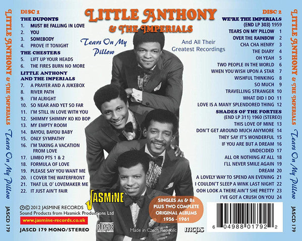 Little Anthony & The Imperials : Tears On My Pillow And All Their Greatest Recordings (2xCD, Comp, Mono)