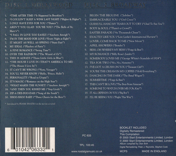 Frank Sinatra : Broadway & Hollywood (2xCD, Album, Comp, RM, Sli)