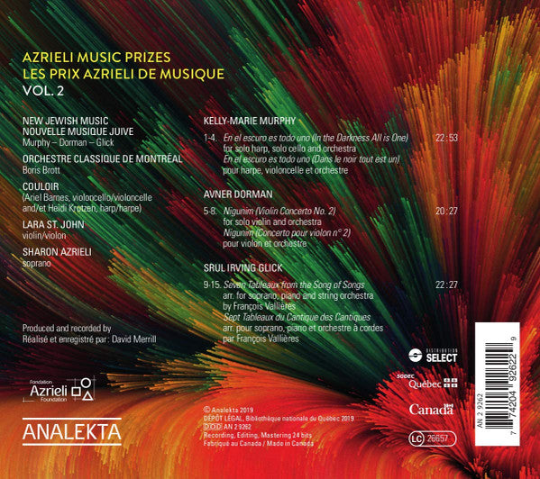 Kelly-Marie Murphy - Avner Dorman, Srul Irving Glick, Orchestre Classique de Montréal, Boris Brott, Couloir, Lara St. John, Sharon Azrieli : Azrieli Music Prizes: New Jewish Music  Vol. 2 (CD, Album)
