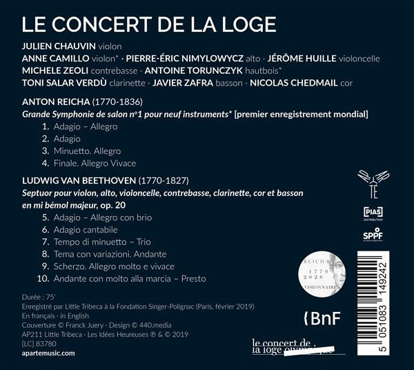 Le Concert de la Loge : Symphonies De Salon (CD, Album)