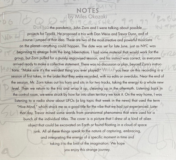 Miles Okazaki, Trevor Dunn, Dan Weiss (3) : Hive Mind (CD, Album)