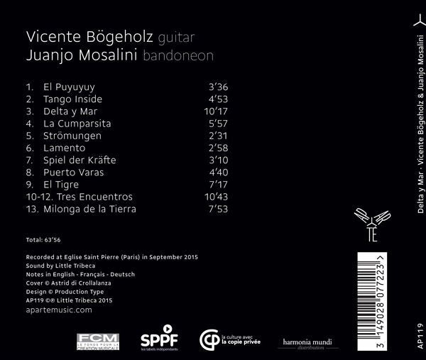 Juan Jose Mosalini Jr. & Vicente Bögeholz : Delta y Mar (CD, Album)