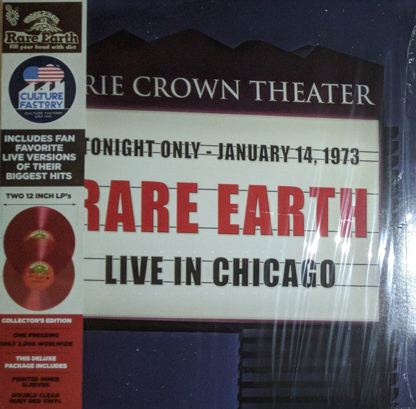 Rare Earth : Live in Chicago (2xLP, Album, Dlx, Ltd, RE, Cle)