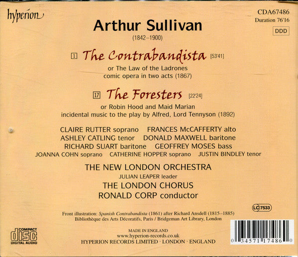 Sir Arthur Sullivan : The Contrabandista, The Foresters (CD)