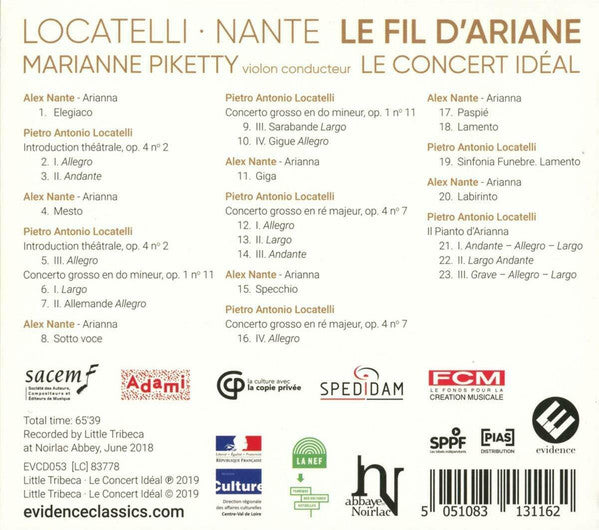 Pietro Antonio Locatelli, Alex Nante, Marianne Piketty, Le Concert Idéal : Le Fil D’Ariane (CD)