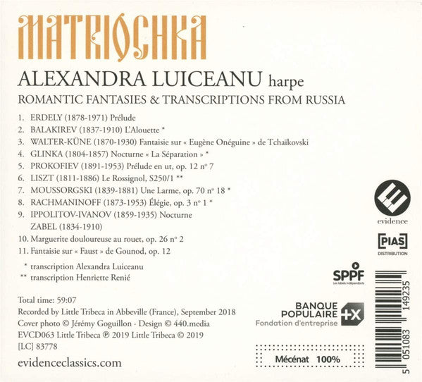 Alexandra Luiceanu : Matryoshka (Romantic Fantasies & Transcriptions From Russia) (CD)