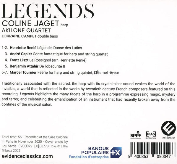Coline Jaget, Akilone Quartet : Legends  (CD, Album)