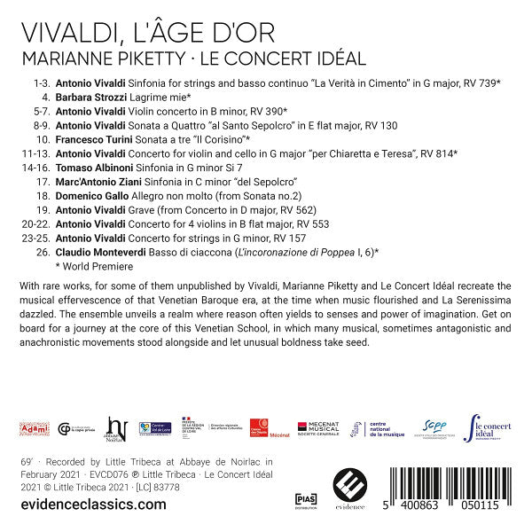Antonio Vivaldi, Marianne Piketty, Le Concert Idéal : L'âge D'or (CD)