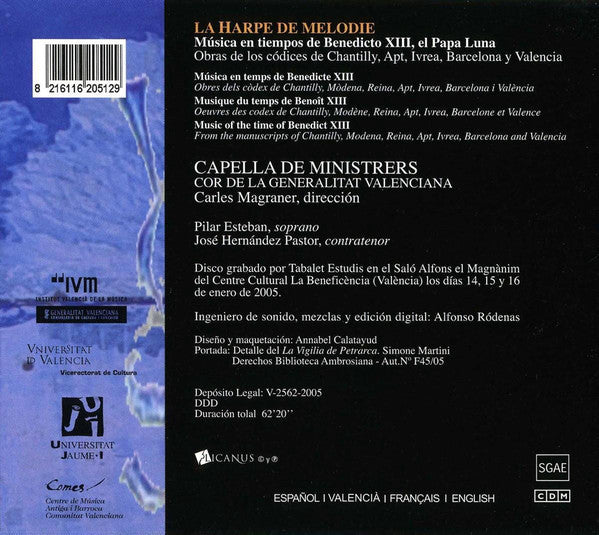 Capella De Ministrers, Carles Magraner : La Harpe de Melodie (CD)