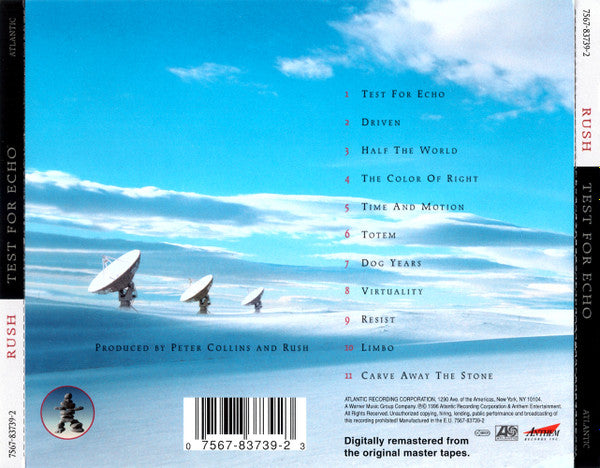 Rush : Test For Echo (CD, Album, RE, RM)
