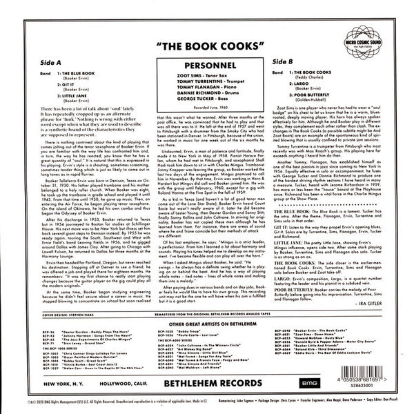 Booker Ervin : The Book Cooks (LP, Album, RE, RM, 180)