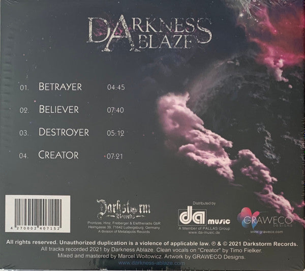 Darkness Ablaze : Creator (CD, EP)