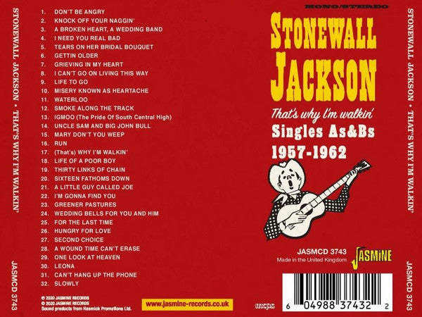 Stonewall Jackson : That's Why I'm Walkin' - Singles As & Bs, 1957-1962 (CD, Comp, Mono)