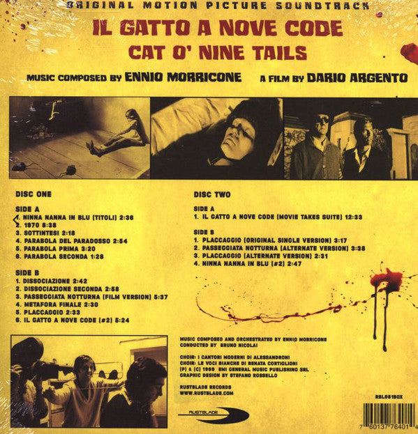 Ennio Morricone : Il Gatto A Nove Code - Original Motion Picture Soundtrack (2xLP, Album, Dlx, Ltd, Yel)