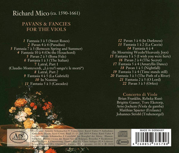 Richard Mico - Concerto Di Viole : Pavans & Fancies For The Viols (CD)