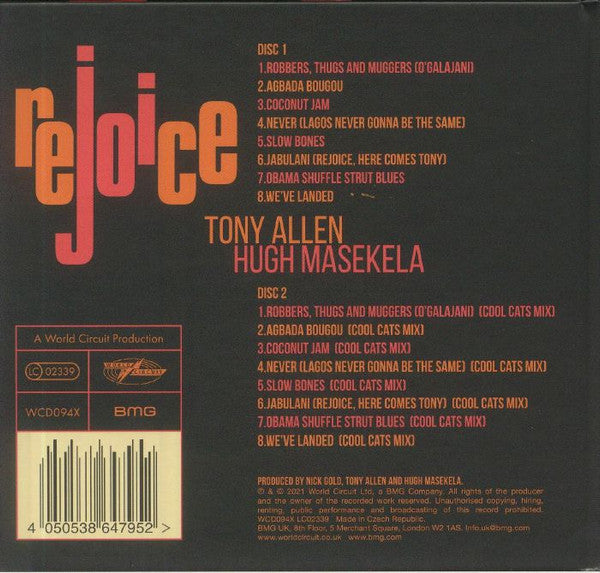 Tony Allen And Hugh Masekela : Rejoice (2xCD, Album, S/Edition, Har)