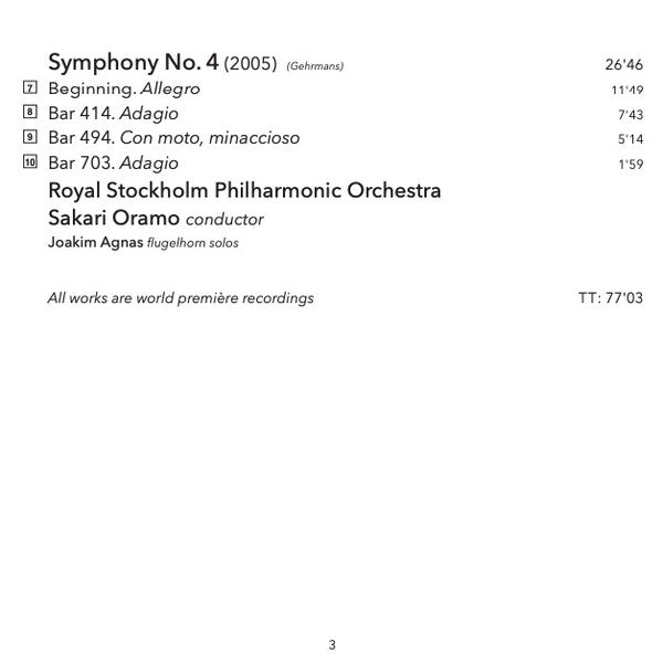 Anders Eliasson (2), Christian Lindberg, Göteborgs Symfoniker, Royal Stockholm Philharmonic Orchestra, Sakari Oramo : Symphonies Nos 3 & 4, Trombone Concerto (SACD, Hybrid, Multichannel)