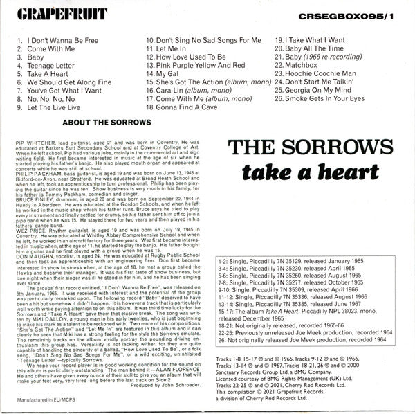 The Sorrows : Pink Purple Yellow And Red The Complete Sorrows (CD, Comp, Mono, RM + CD, Album, Mono, RE, RM + CD,)