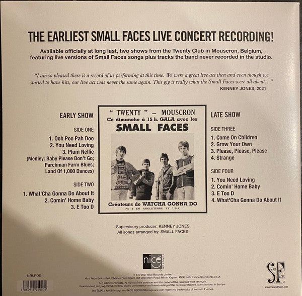 Small Faces : Live 1966 (2xLP, Album, Mono, Ltd, Whi)
