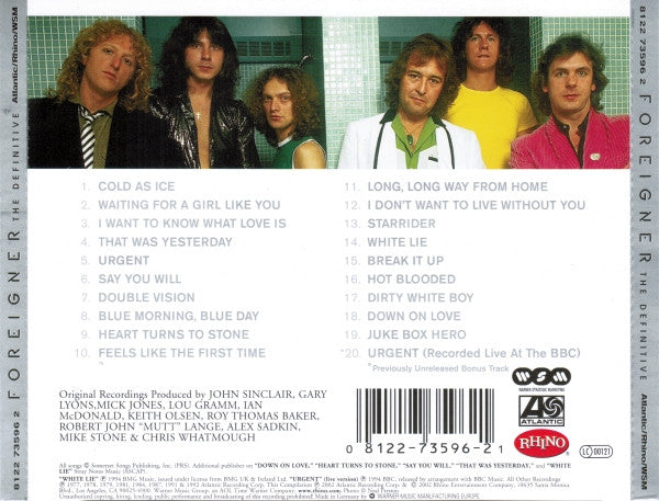 Foreigner : The Definitive (CD, Comp, RM)