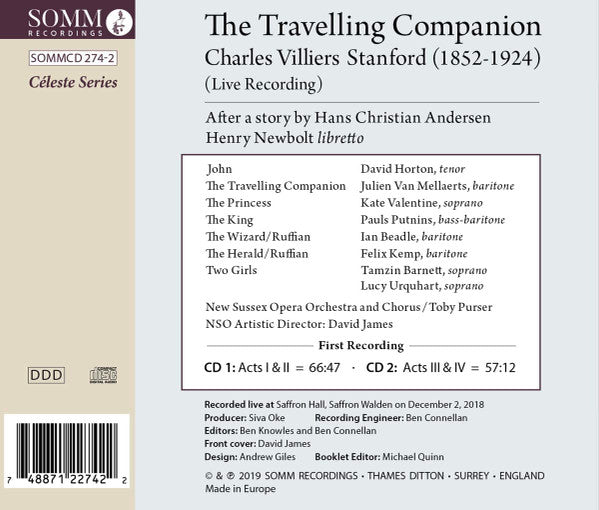 Charles Villiers Stanford, David Horton (6), Julien Van Mellaerts, Kate Valentine, New Sussex Opera Orchestra And New Sussex Opera Chorus, Toby Purser : The Travelling Companion (2xCD, Album)