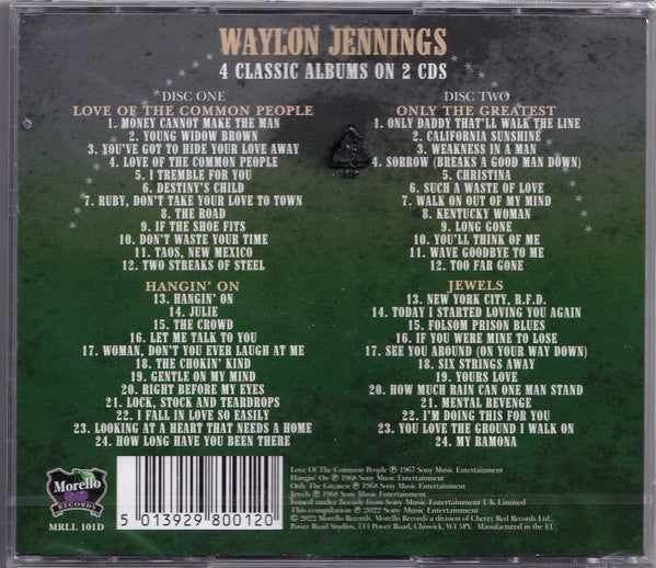 Waylon Jennings : Love Of The Common People + Hangin' On + Only The Greatest + Jewels (2xCD, Comp)